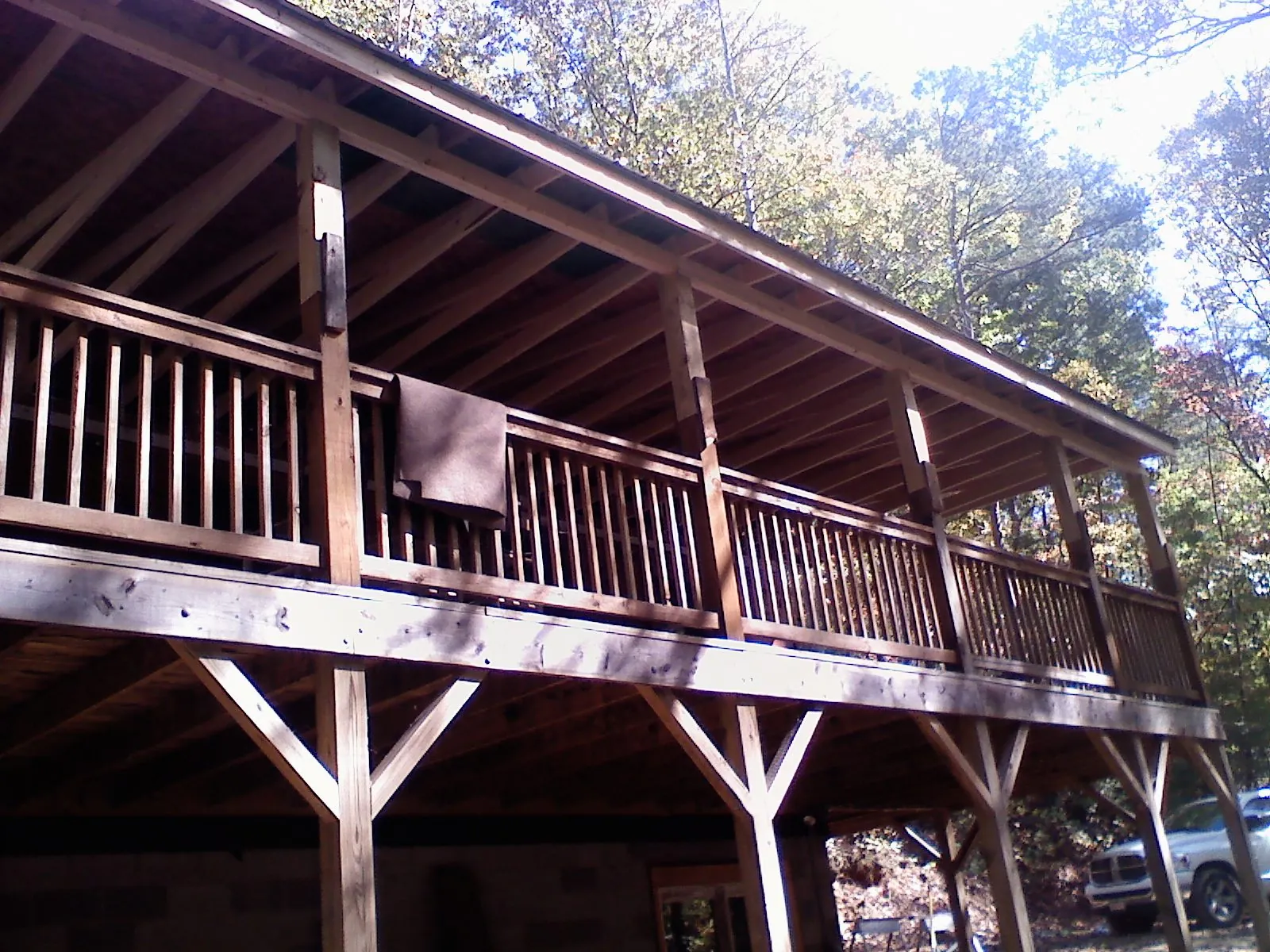 Timber framing under a new elevated porch and deck — Roof Leak Repair in Munroe Falls by Roofing Brothers